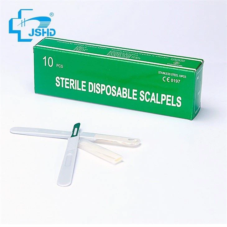 Disposable Stainless Steel Surgical Blades With Plastic Handle